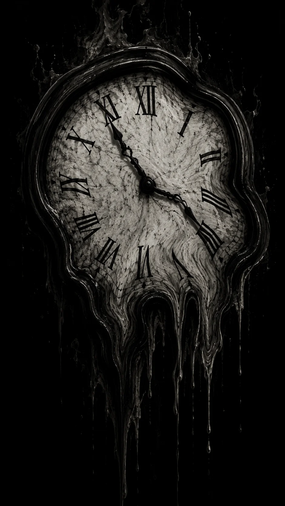 Melting midnight clock dark wallpaper