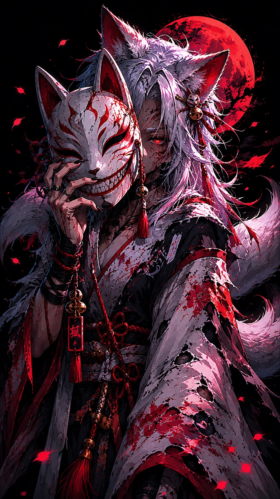 kitsune fox mask cosplay wallpaper