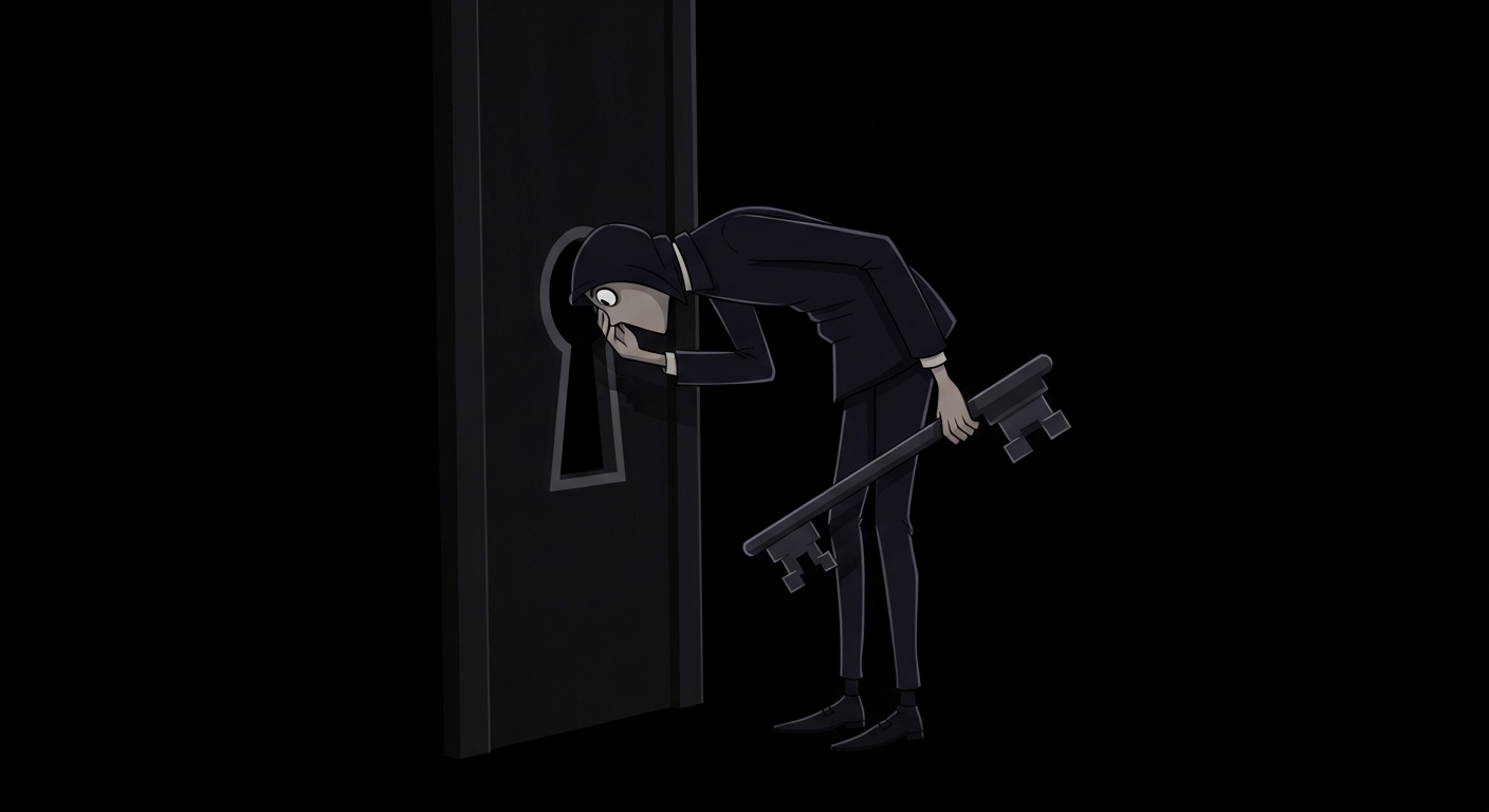 Keyhole peeking watcher