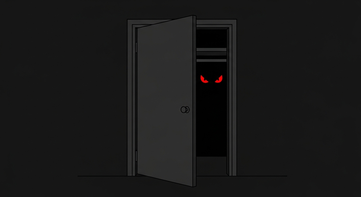 Red eyes in closet door