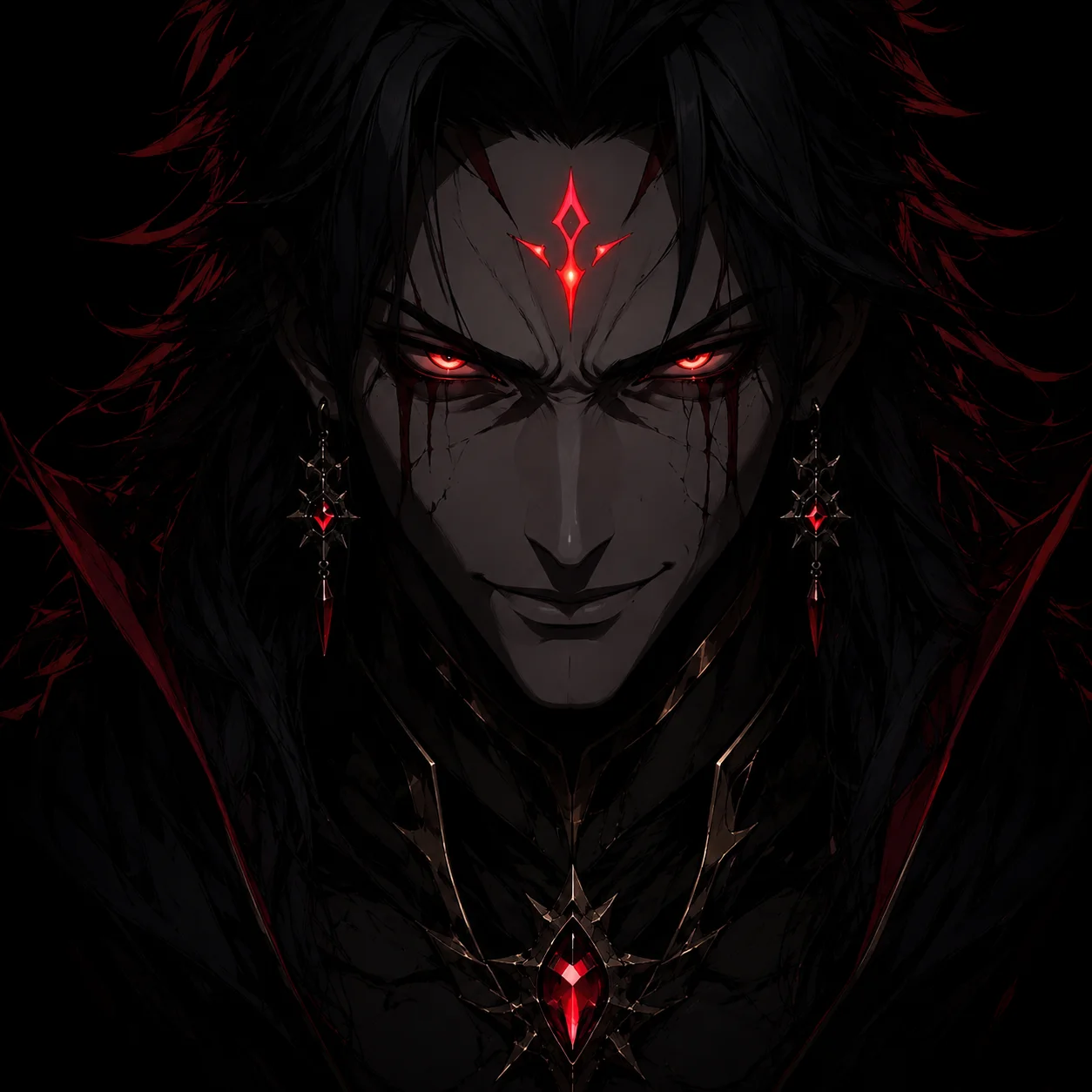 Crimson sovereign gaming character circle PFP for Discord and social media