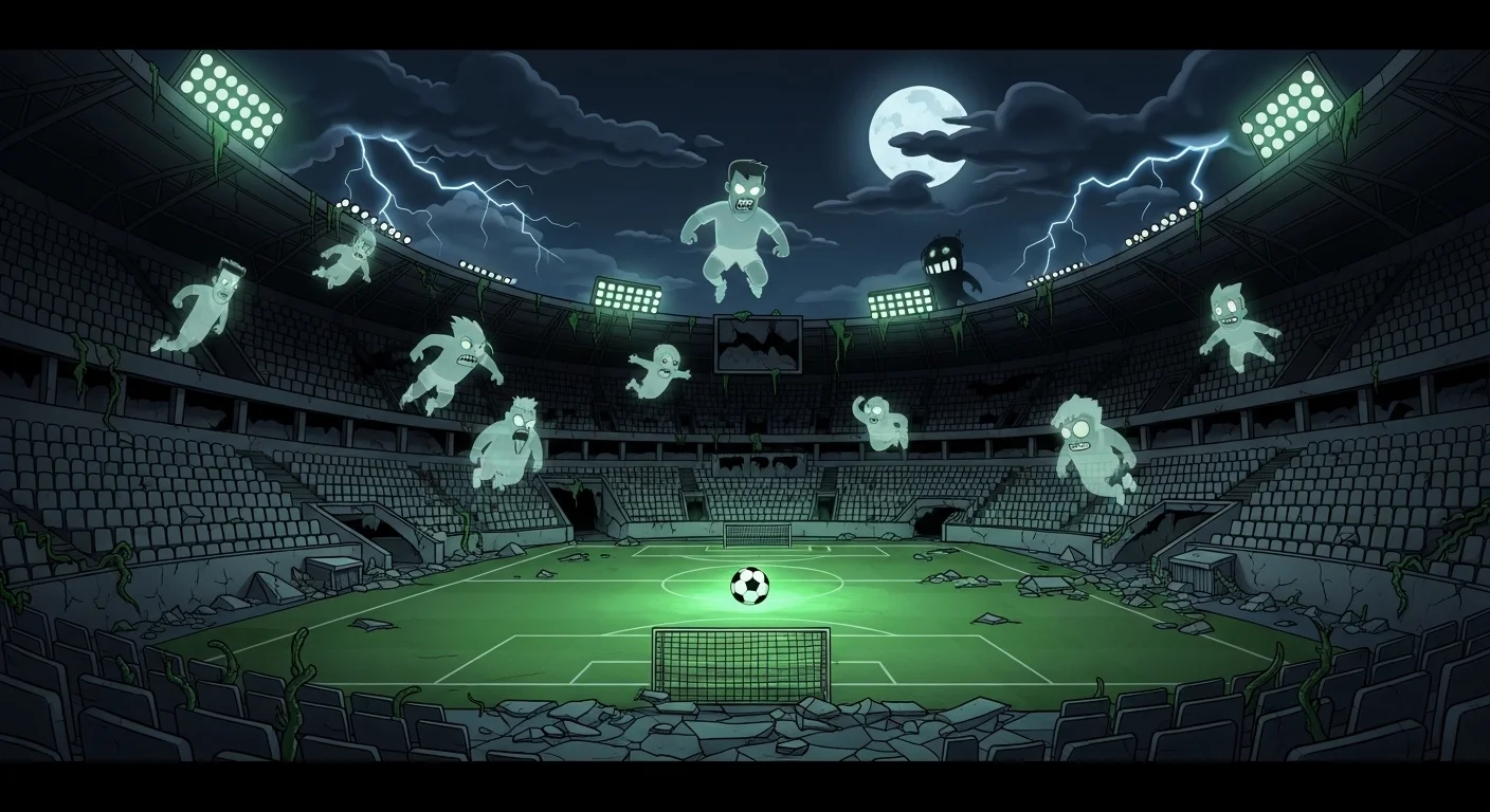 The Ghost Pitch haunted soccer stadium dark horror matching wallpaper set