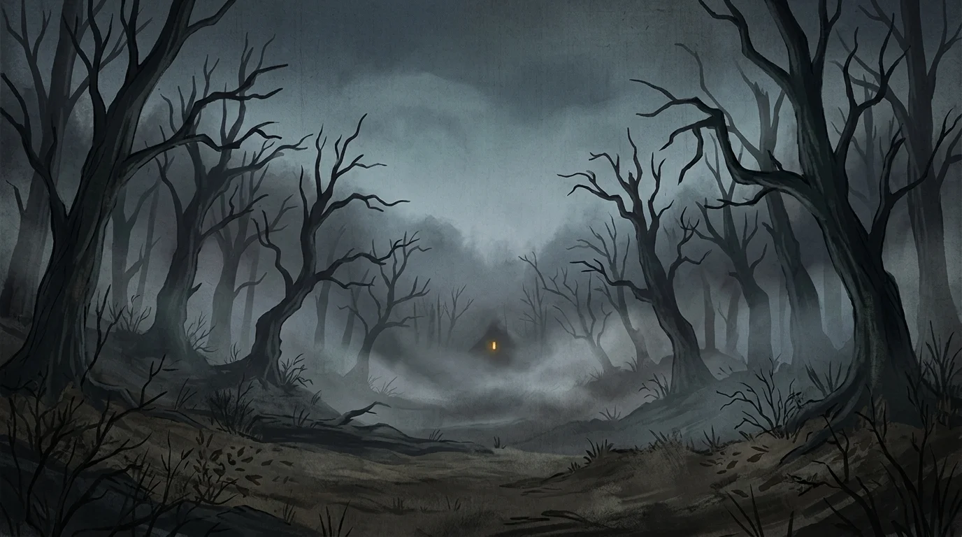 The Whispering Woods matching dark nature horror wallpaper set