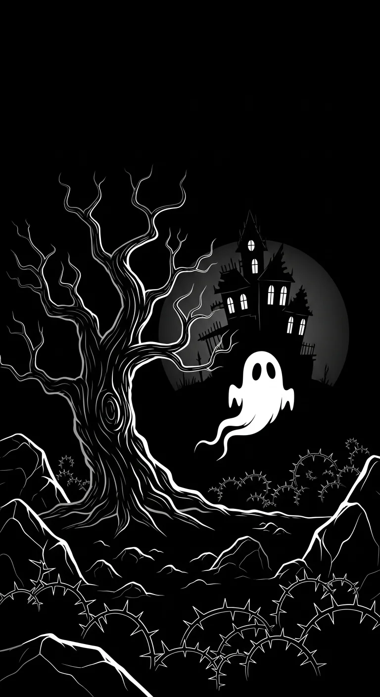 Nocturnal Ghost Manor Wallpaper